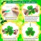 St. Patrick’s Day Shamrock Sun Catchers DIY Window Paint Art Kit – 32pcs Lucky Shamrock, Four-Leaf Clover & Rainbow Decorations for Party Favors, Crafts & Gifts